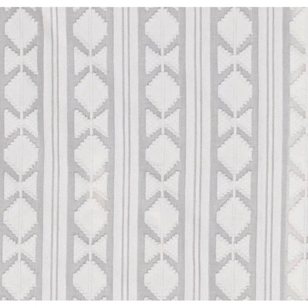 Threshold Light Filtering White Boho Diamond Clip Single Curtain Panel 54